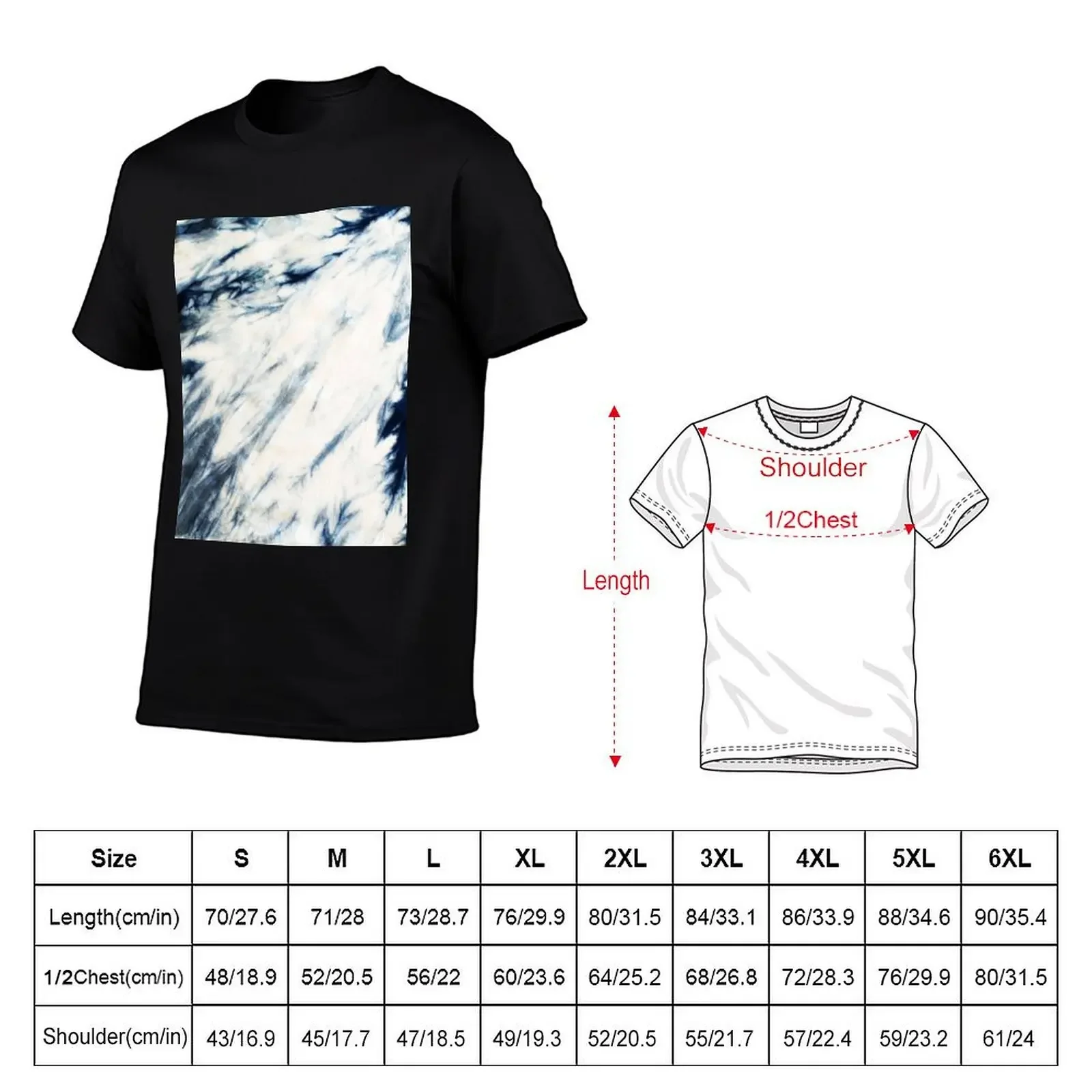 Shibori Indigo Marble Tie Dye T-Shirt customizeds new edition vintage clothes t shirt men