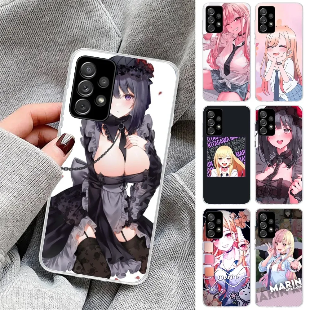 Anime Marin Kitagawa Mobile Phone Case for Samsung Galaxy S23 S22 S21 Plus Ultra A12 A32 A53 Clear Phone Cover Funda