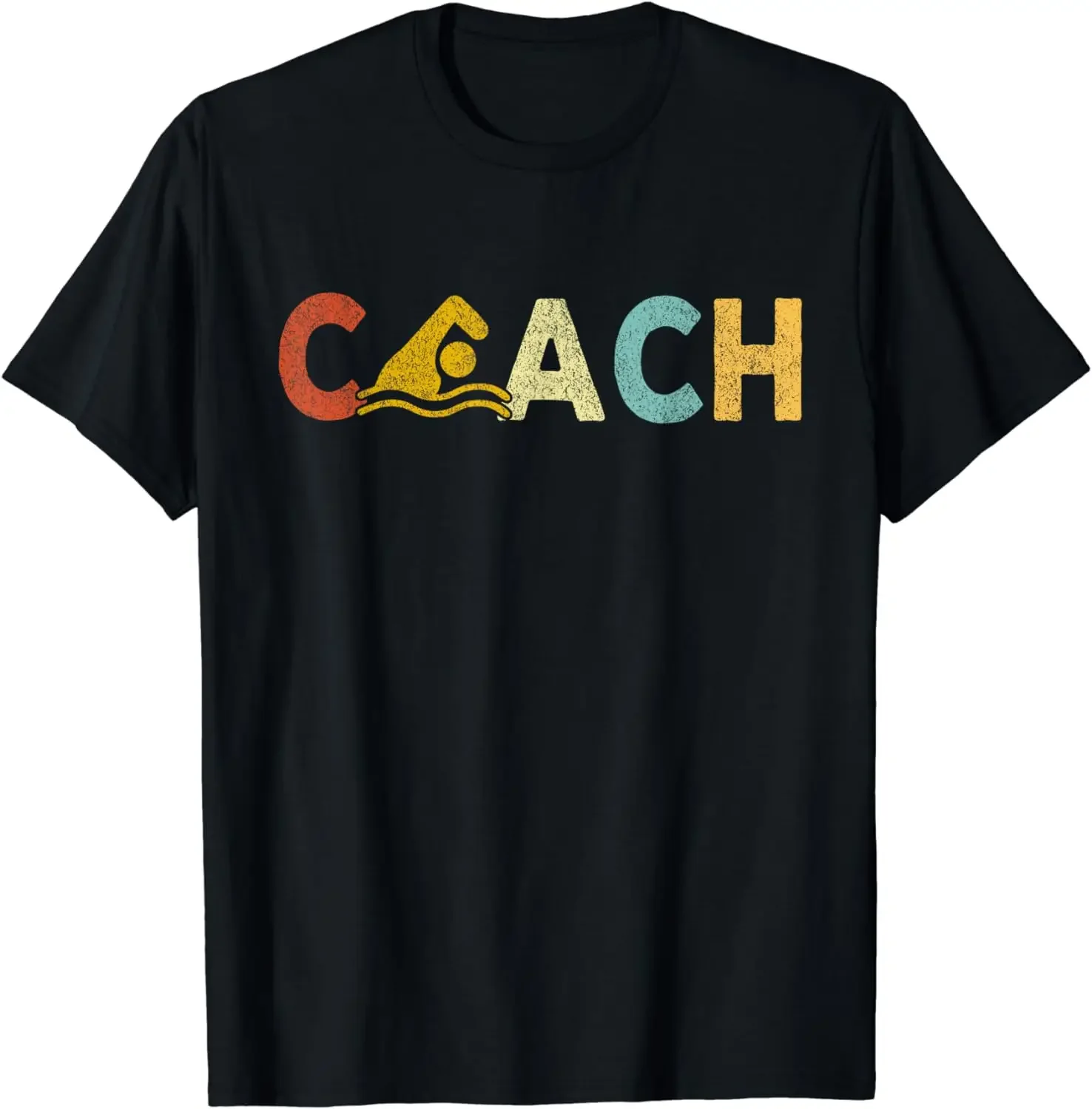 Funny Gift Vintage Swim Coach Swimming Coach Swim Teacher Swimmer Retro T-Shirt Unisex Style Shirts for Women Men Clothing