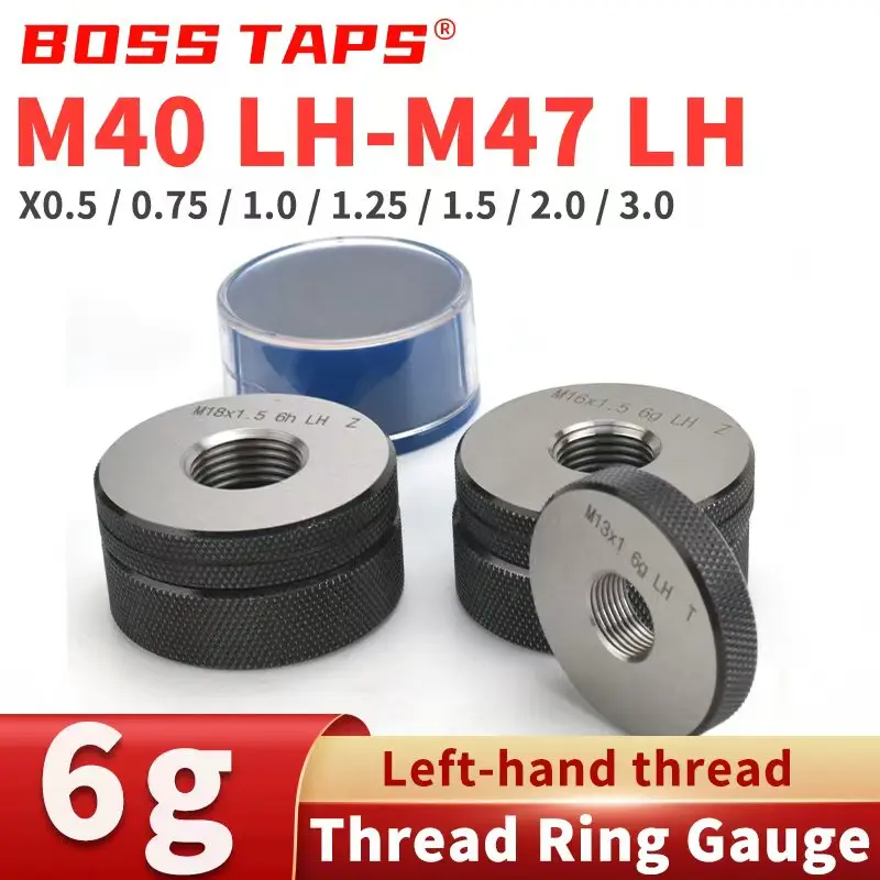 1SET(1*GO+1*NOGO) 6g Left Hand M40-M47 Metric Left Fine Tooth Thread Ring Gauge Measure ToolsX0.5/0.75/1/1.25/1.5/2/3