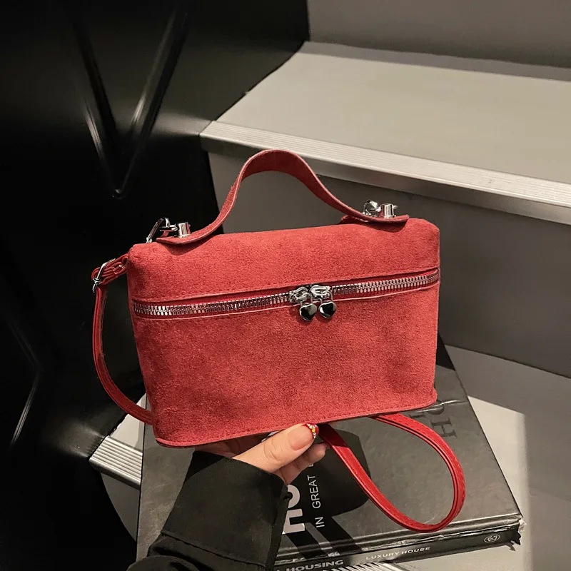 

New Trendy Matte Crossbody Bag Minimalist Box Design Pure Color Handle Bag for Women Textured Casual and Versatile Evening Bags