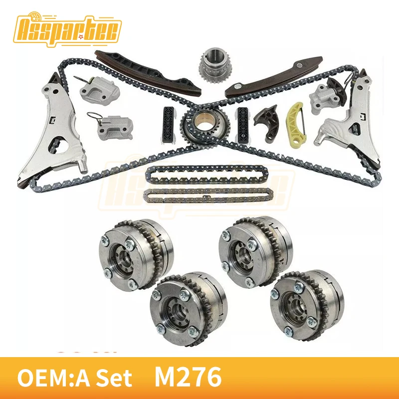 M276 Timing Chain Kit & 4*Cam VVT Sprocket for Benz W212 W166 M276 C43 A207 W221 AMG 3.0L 3.5L A2760501947 27 605 019 16