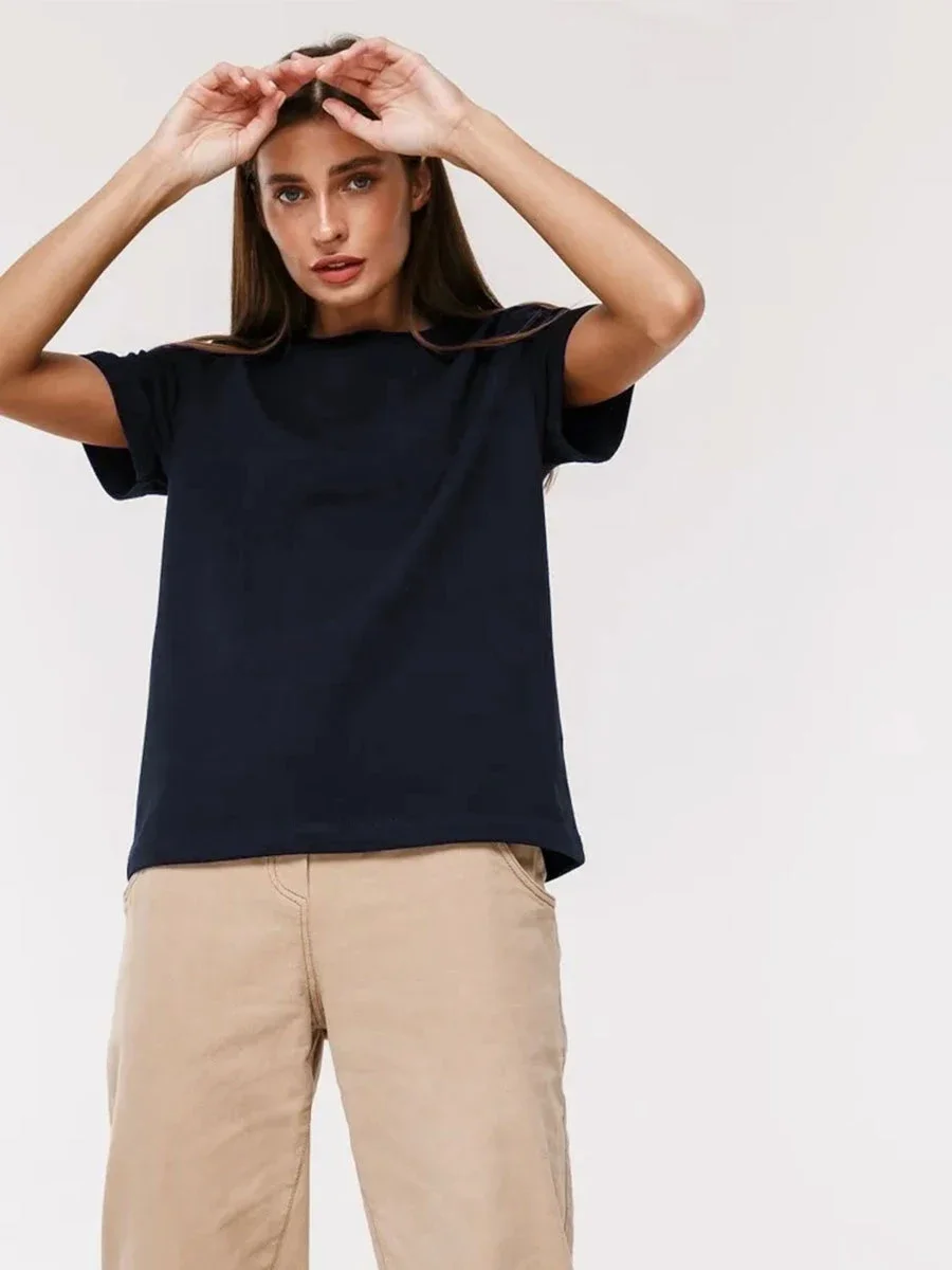 Wolfeel Sommer 100% Baumwolle frauen T-shirt Bodenbildung Grundlegende Modische Solide Dame Kurzarm Lose Tops Shirts 230g/ ㎡ Oberteile – Detail 39