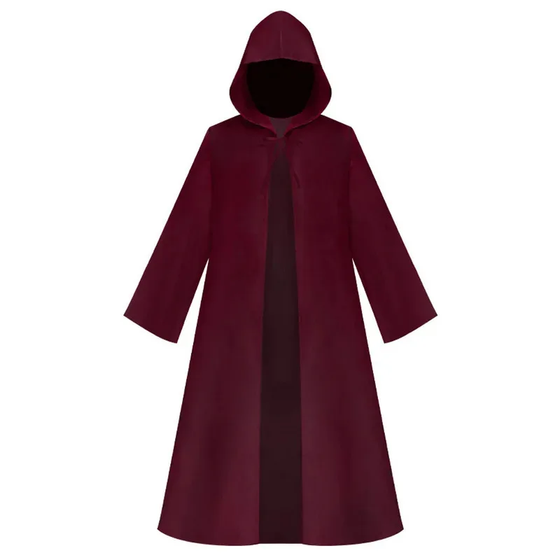 أزياء الهالوين للرجال الراهب في العصور الوسطى، أزياء المعالج، أزياء الكاهن، رداء طويل، عباءة سوداء #4