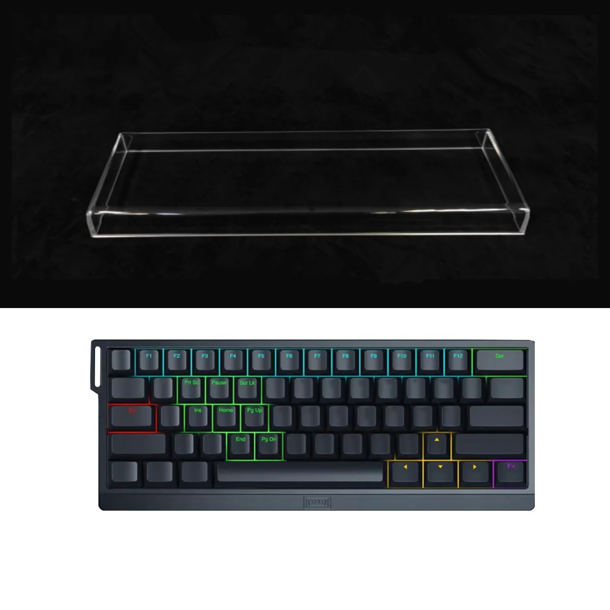 Wooting 60HE Mechanical Keyboard Dust Cover Acrylic Air Cover Transparent Acrylic Dust Cover