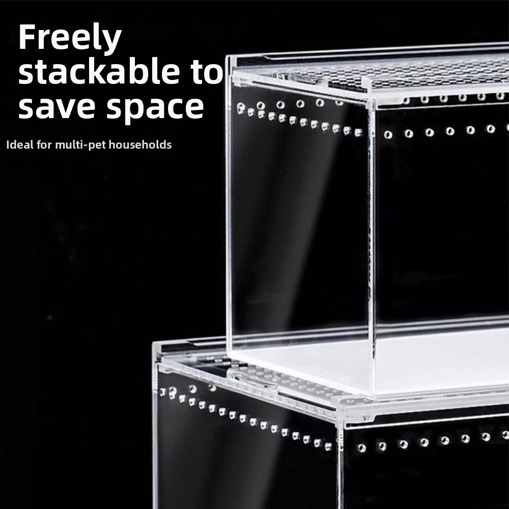New Transparent Reptiles Terrarium Acrylic Easy to Install Reptile Kennel Ventilated Anti-escape Lizard Breeding Box for Snake - view 3