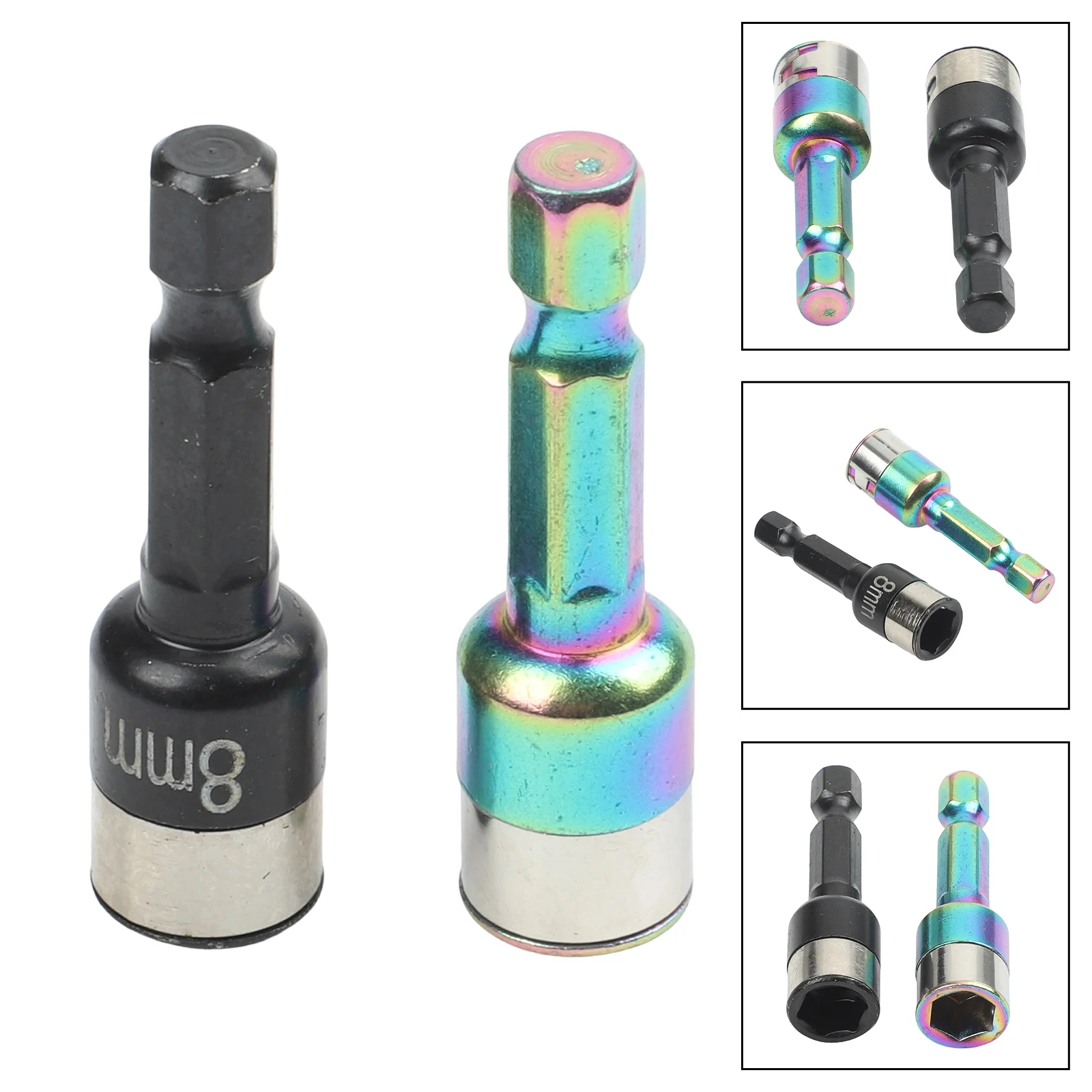 Socket Adapter Driver Set 8mm Hex Size With Non-Magnetic Ball Sleeve For Industrial And Automotive Applications