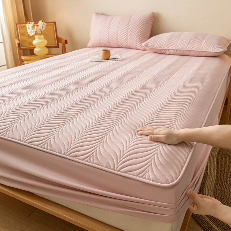 Waterproof Double Bed Sheets Queen size sheets Thick Bed sheet polyester Elastic Fitted Sheet for bed mattress topper coverlets