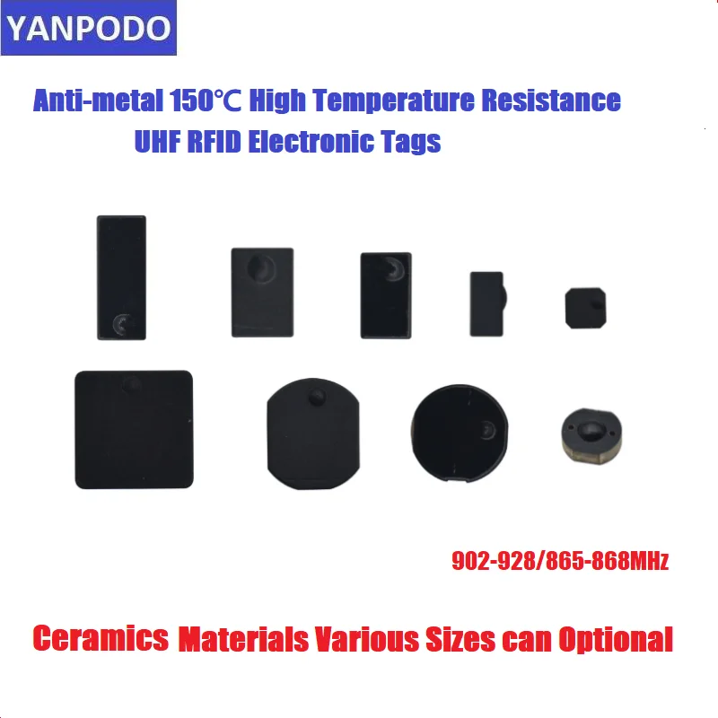 Yanpodo US 902-928MHz UHF RFID anti metal ceramics tag long range 3-7m works high temperature resistance for asset management