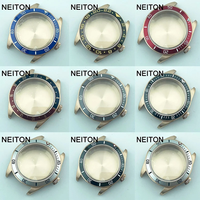 

NEITON 39 мм сапфировое стекло черный корпус для часов NH35 корпус механизма NH36 ремешок для часов ширина 20 мм