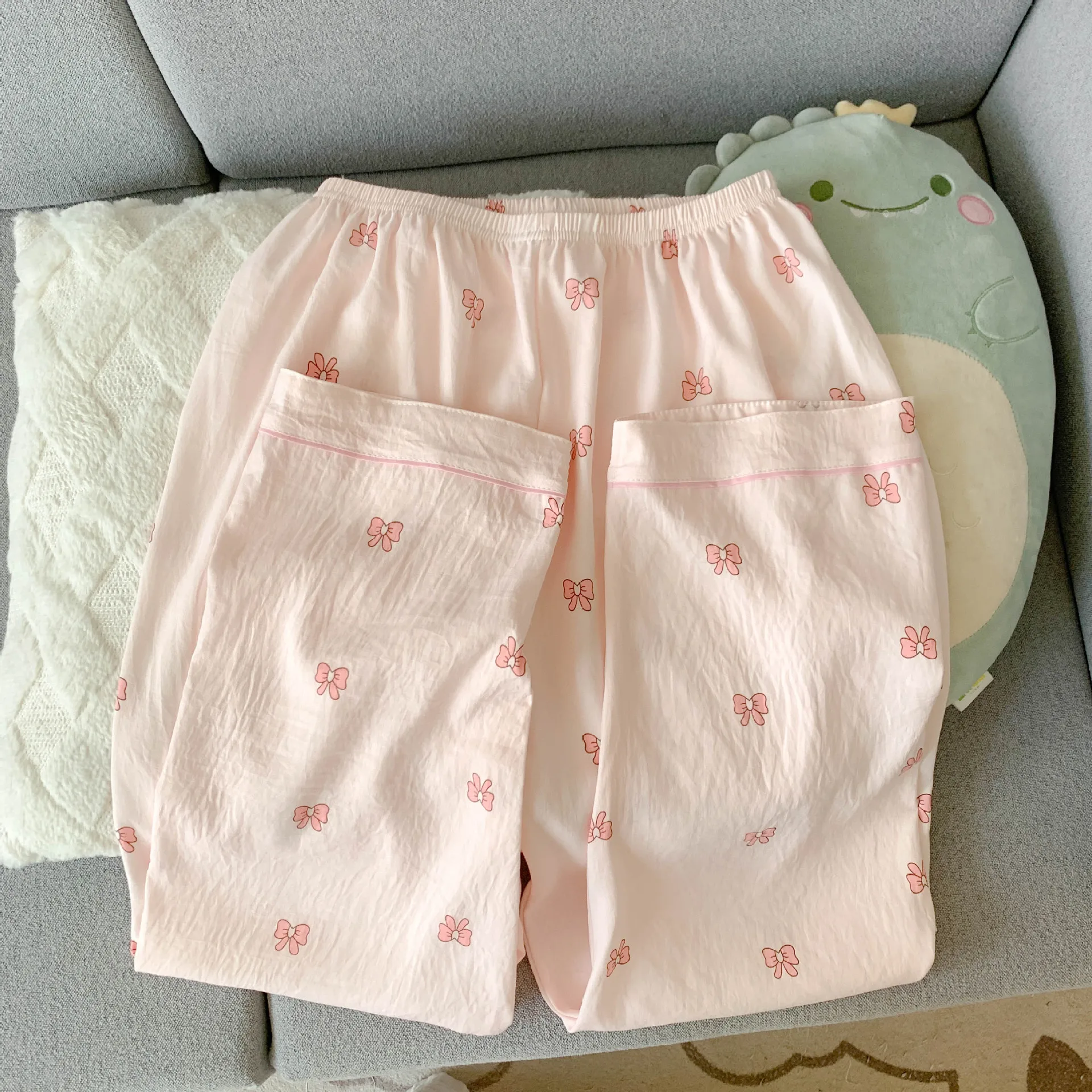 Neu eingetroffen im Frühling/Herbst: Langarm-Pyjama-Set aus Baumwolle mit Wolkenmuster für Damen. Entzückende Nachtwäsche im herzförmigen Stil, Homewear Se – Detail 12