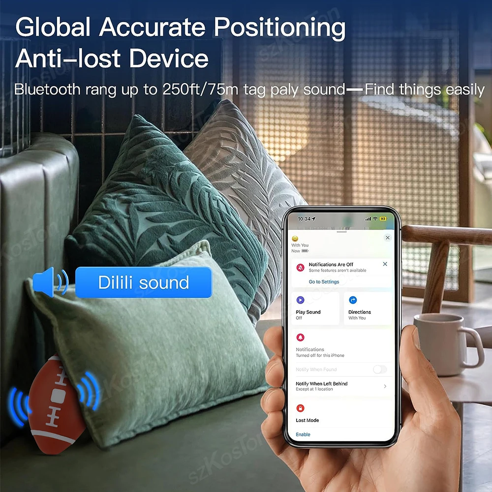 Мини GPS-трекер только для iOS Find My APP в форме регби Bluetooth Smart Tag MFI GPS-локатор для кошелька для домашних животных, поиск ключей для багажа