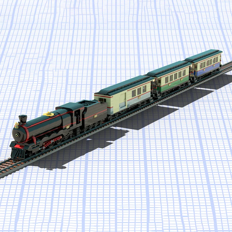 Railway Train Model Moc Building Bricks Steam Train Model Building Technology Modular Block DIY Toy Holiday Construstion Gifts