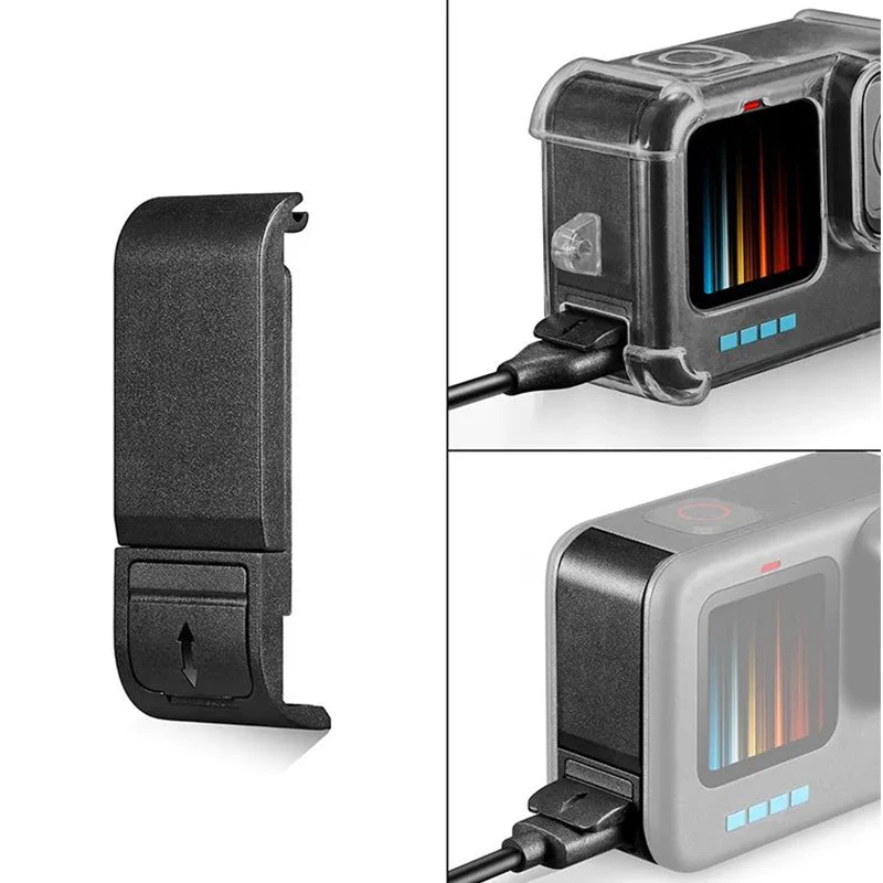 Flip Battery Cover for GoPro Hero 12 9 Black Removable Battery Lid Door Type-C Charging Port Side Case for gopro 11 Accessories image 4