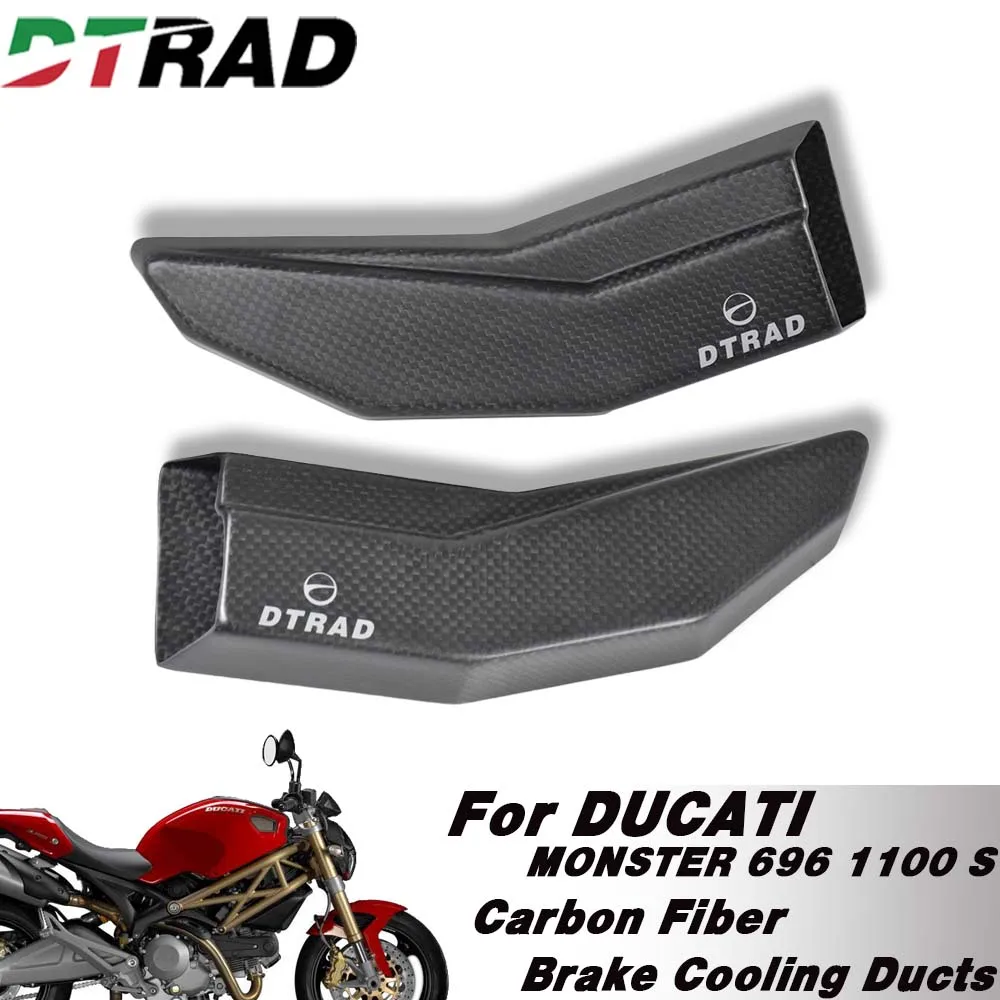 DTRAD Carbon Fiber For DUCATI MONSTER 696 2008-2014 1100S 2009-2010 Brake Air Vents Cooling Ducts Caliper Radiator Guard Cooler