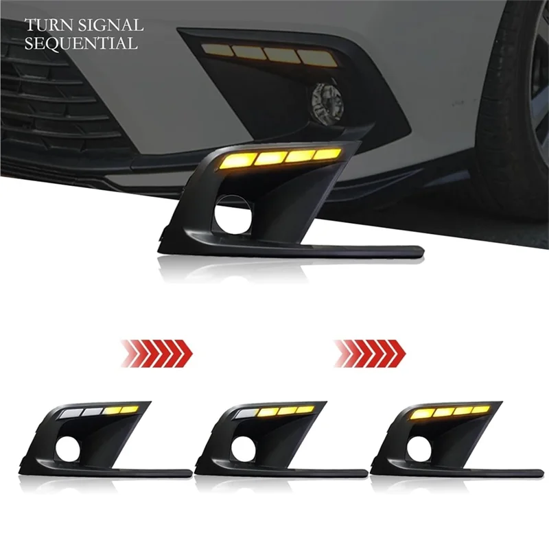 

LED Daytime Running Light Amber Turn Signal Light Blue Low Light Fog Lights ( DRL ) For Honda Civic 11Th 2022 2023