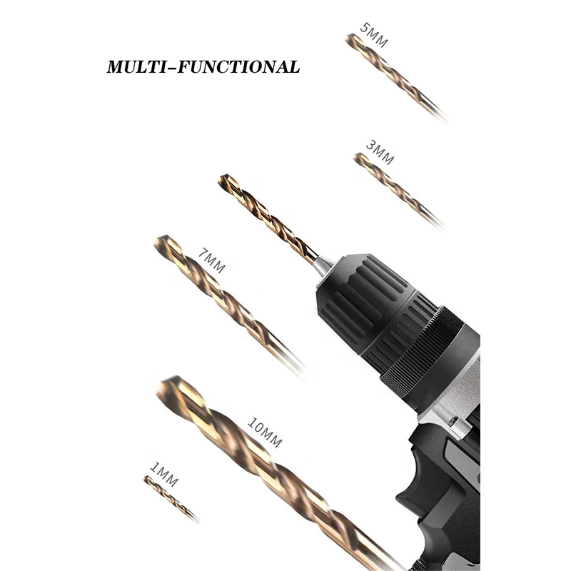 10 Pcs Twist Drill Stainless 1/8 Inch Cobalt Containing Steel Special Straight Shank High Hardness High Wear Resistance