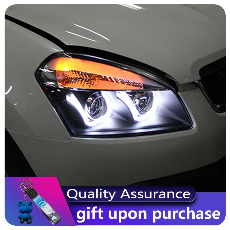 Car Styling Head Lamp for Nissan Qashqai turn signal 2008-2015 LED Headlight DRL Hid Head Lamp Bi Xenon Beam Accessories