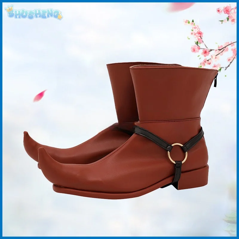 Skull Kid Hyrule Warriors Legends Brown Shoes Cosplay Long Boots Leather Custom Made For Party Christmas Halloween Woman Man