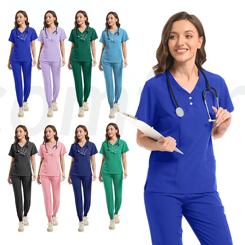 Uniformes médicos, camiseta, conjunto de batas para mujer, farmacia, monos de enfermería para mujer, salón de belleza, ropa de trabajo para enfermería para Hospital