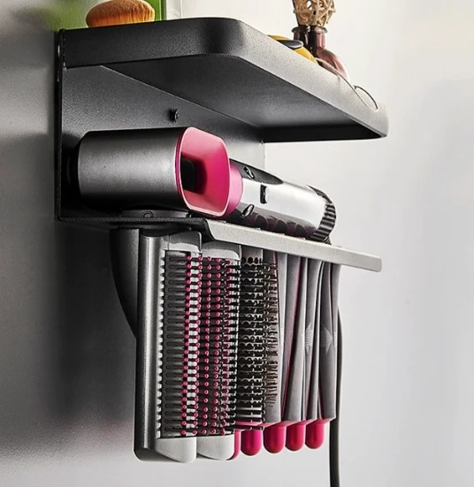 No punching toilet curling iron bracket hanger bathroom storage styling hairdresser rack fast delivery