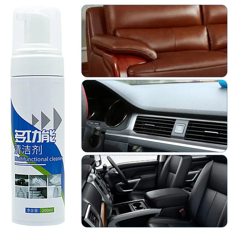 Auto-interieurreiniger Auto Detaillering Spray 200ML Multifunctioneel Leer Decontaminatie Schuimreiniger Huishoudelijke vlekverwijderaar Voor