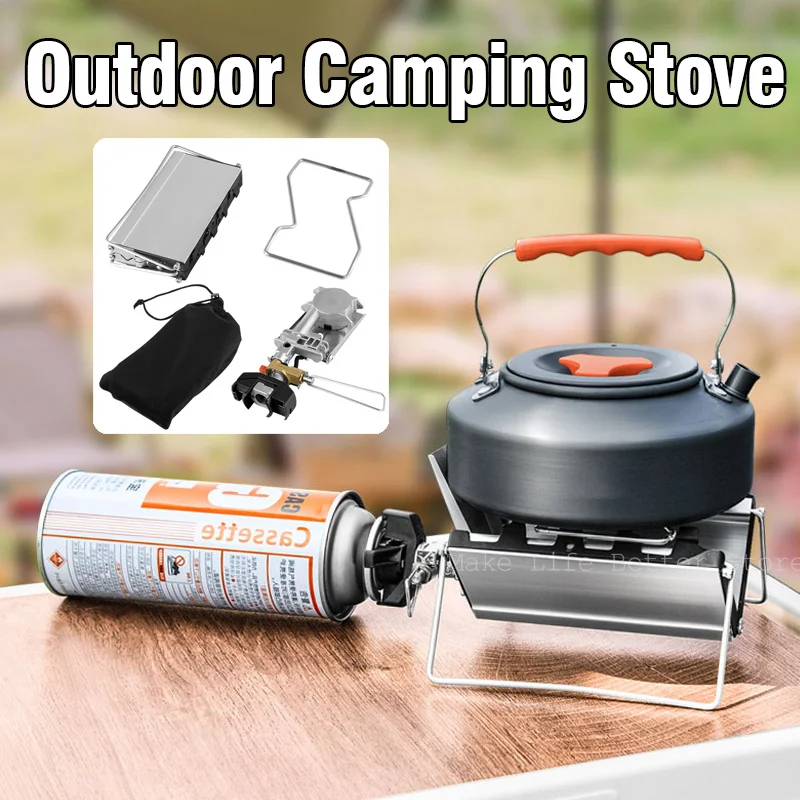 

Portable Gas Stove 2600W Folding Mini Cassette Stove Outdoor Camping Windproof Foldable Burner for Camping Supplies