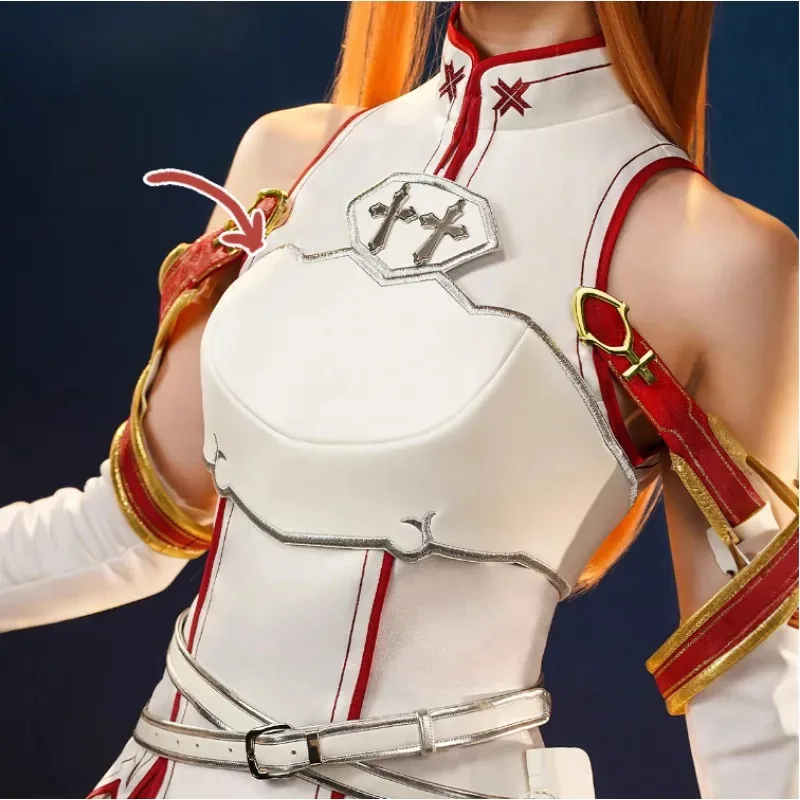 

DY20Anime Sword Art Online Yuuki Asuna Cosplay Costume Battle Uniform Gloves Belt Full Set Carnival Party Performance Dress Up S