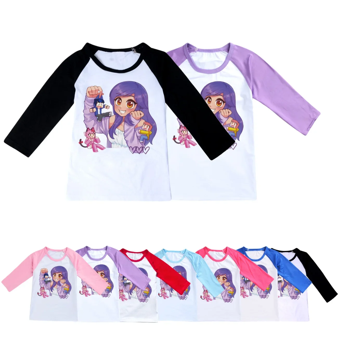 

2-16Y APHMAU Merch Costume Kids Three Quarter Tops Teenagers Boys Casual T-shirt Baby Girls Round Neck TShirt Children's Clothes