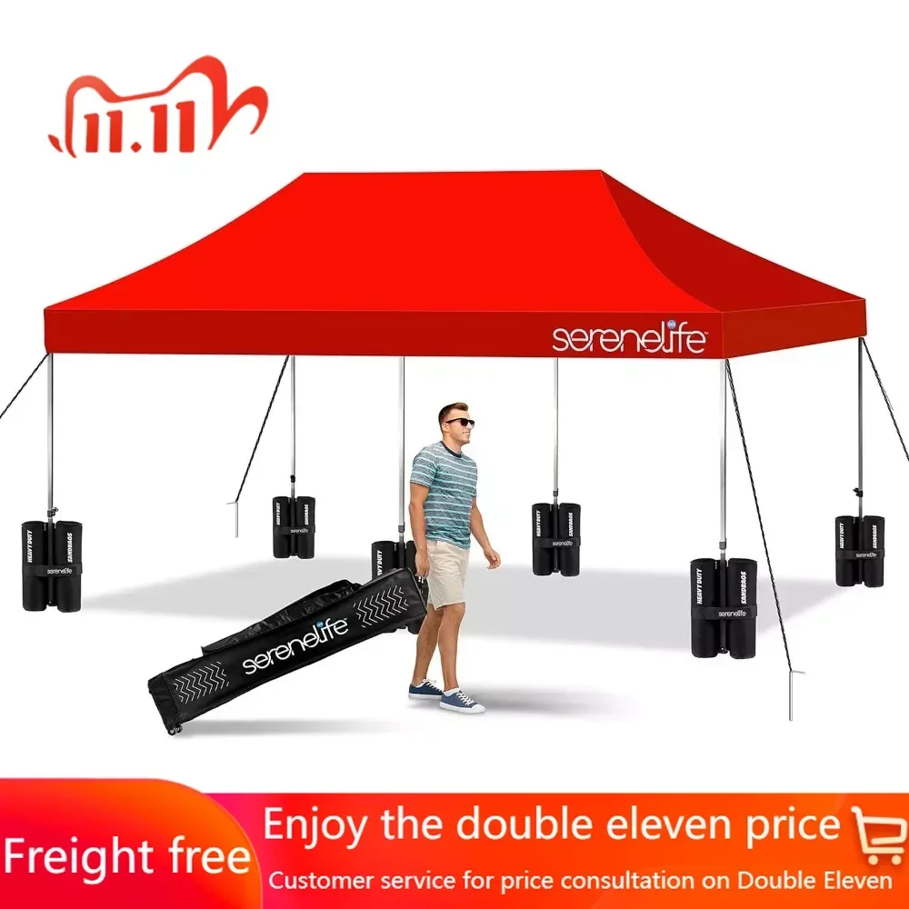 

Pop Up Canopy Tent 10x20-Instant Shelter Canopy PopUp Tent Waterproof UV Resistant Tent Top Portable Carry Bag&Sand Freight free