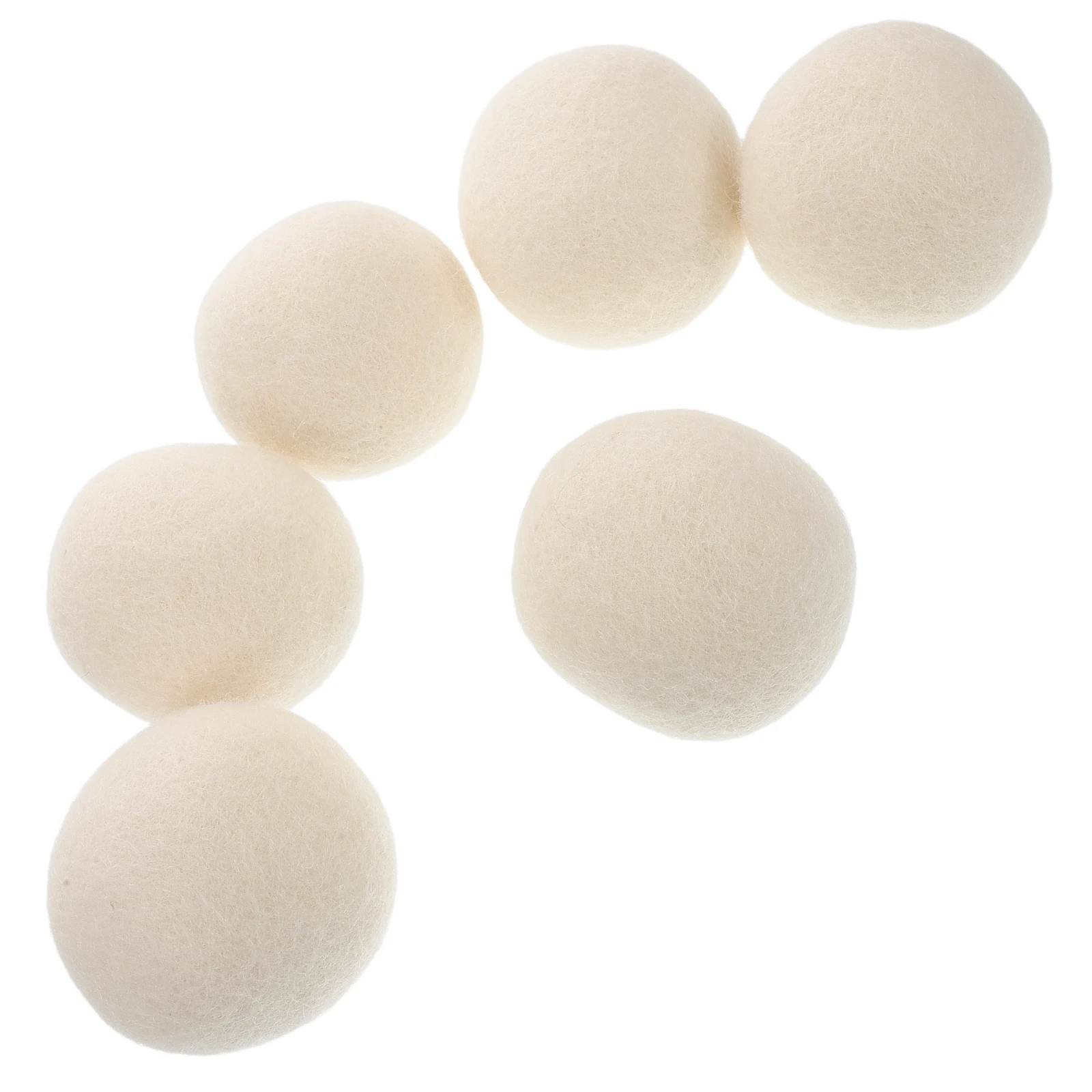 

6 pcs Anti static Wool Balls White Laundry Accessories Washer Drying Machine Prevent Tangle Efficient Felt Drying Home