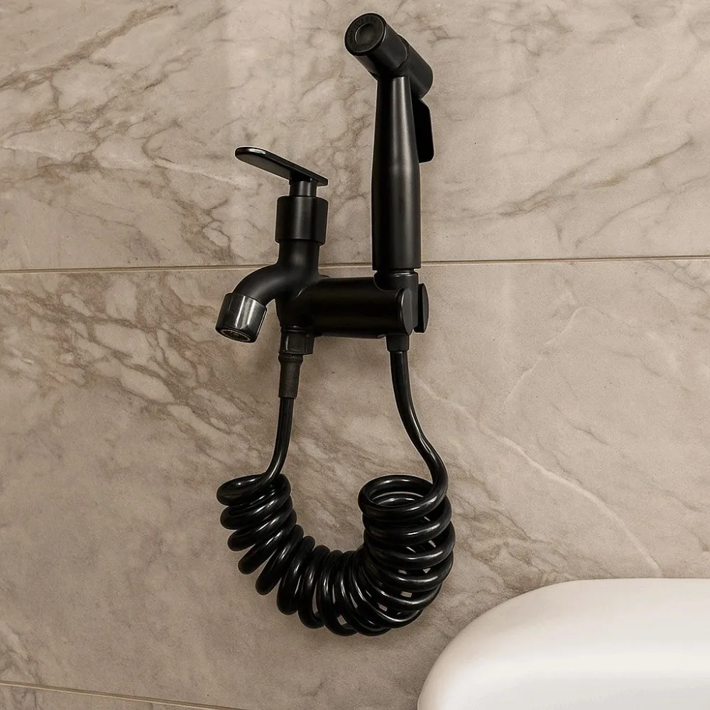 

Ручной распылитель для биде высокого давления, регулируемый телефонный шланг, очиститель детских подгузников, простой в установке, нержавеющая сталь 304