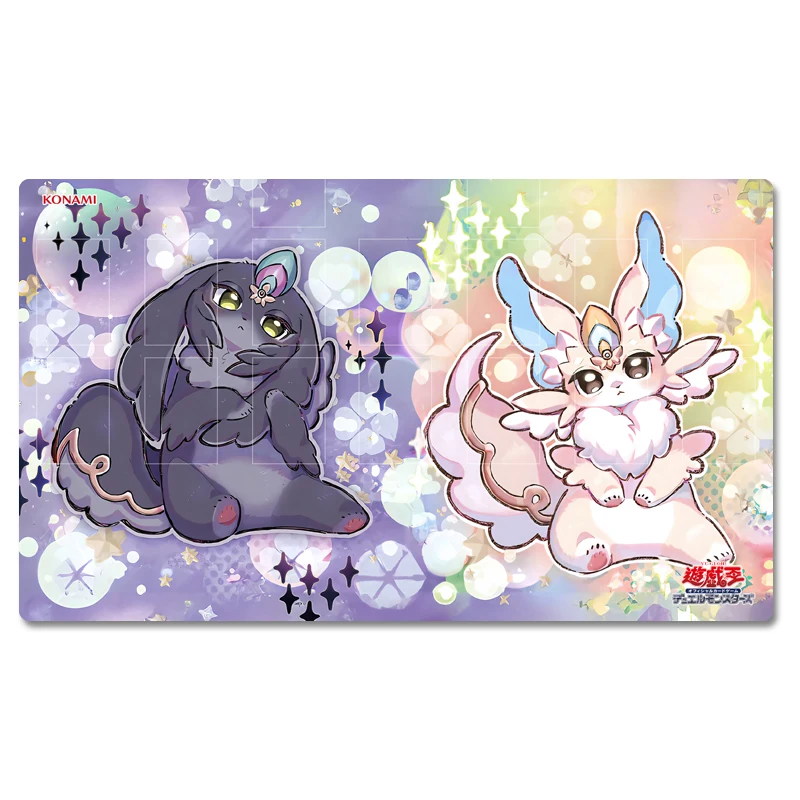 Alfombra de juego Yugioh Purrely & Purrely Yu-Gi-Oh! TCG OCG Trading Card Games Mat Duel Plate Alfombrilla de goma para tarjetas Alfombrilla para ratón