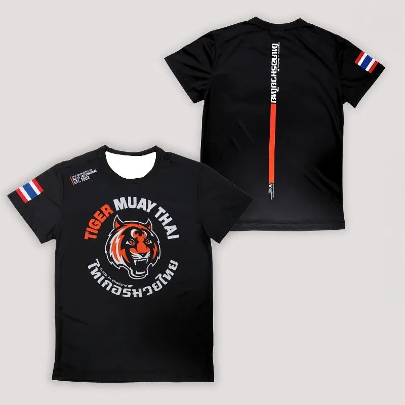 2026 New Tiger Muay Thai Fighting Quick-Drying Short-Sleeve T-Shirt for Men, Boxing Training, Street Style Sports Top