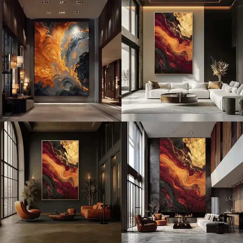 Large Handpainted Canvas Abstract Oil Painting Texture 3D Wall Art Hanging Painting for Home Decor