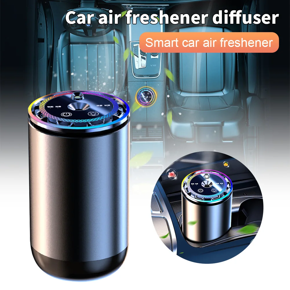 Smart Car Air Freshener - Car Essential Oil Diffuser with Starry Sky Light and Colorful Ambient Light, Adjustable Concentration