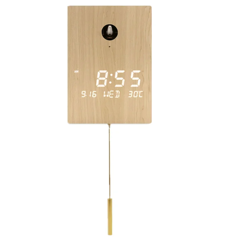 

Cuckoo wall clock Children's Quiet coo bird Home living room Smart sensor watch Wooden Mormon