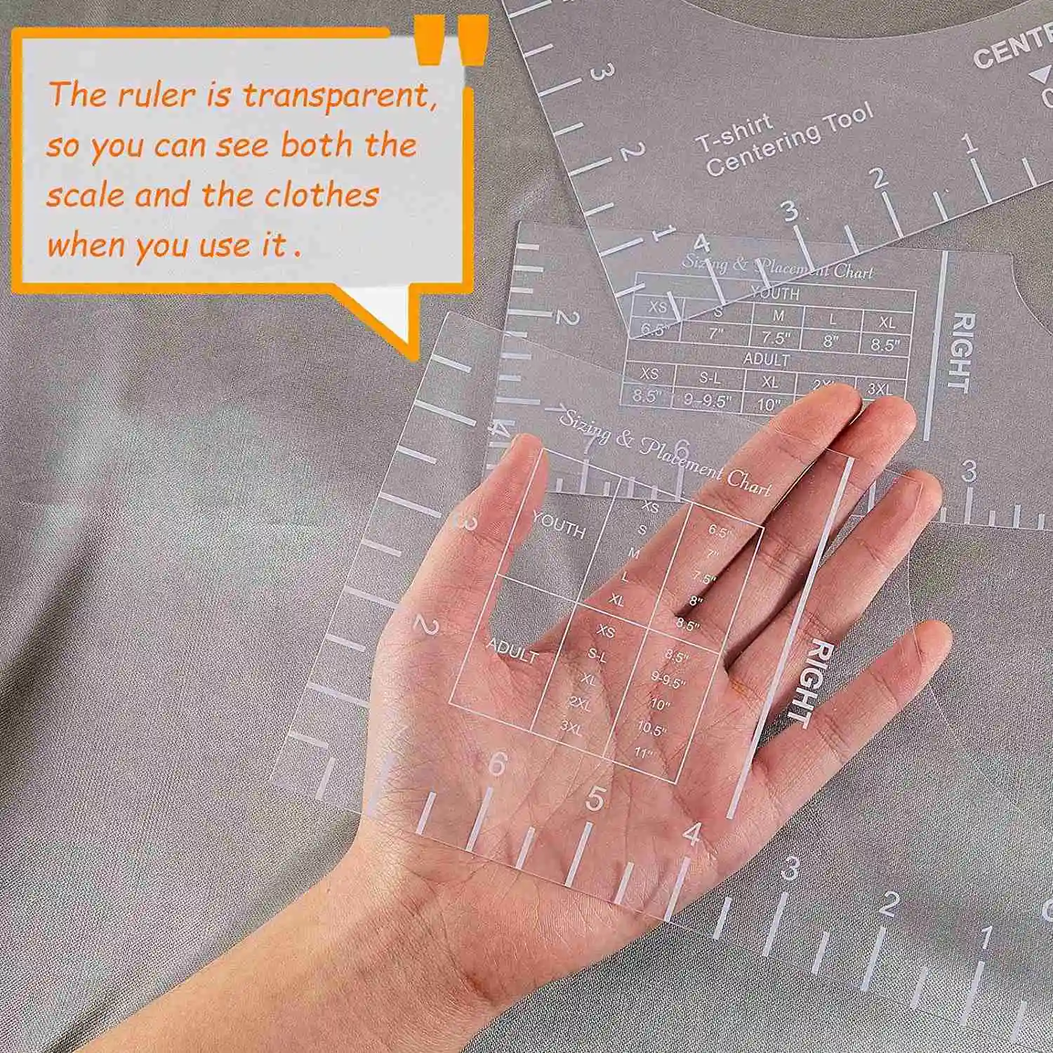 ABFS Ferramenta de alinhamento de centralização de camisetas, modelo de camiseta, régua guia de colocação de camisetas, ferramenta de medição de fabricação de camisetas para DIY