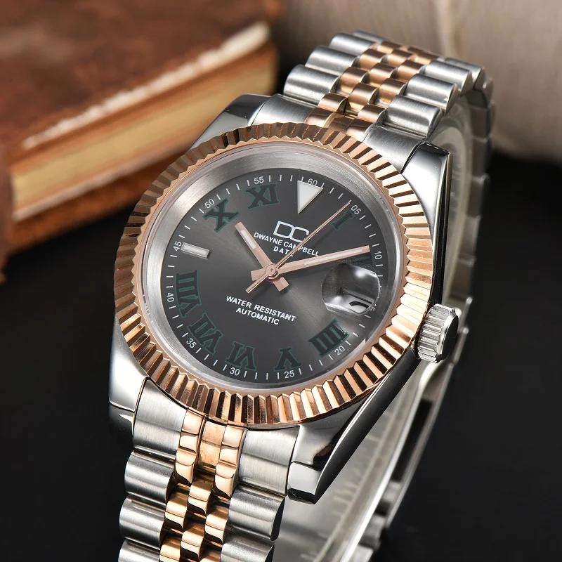 Luxury Datejusts Automatic Watches Men NH35 Movement 40mm Customized S Logo DIY Logo Dials Stainless Steel Case Roman Digital