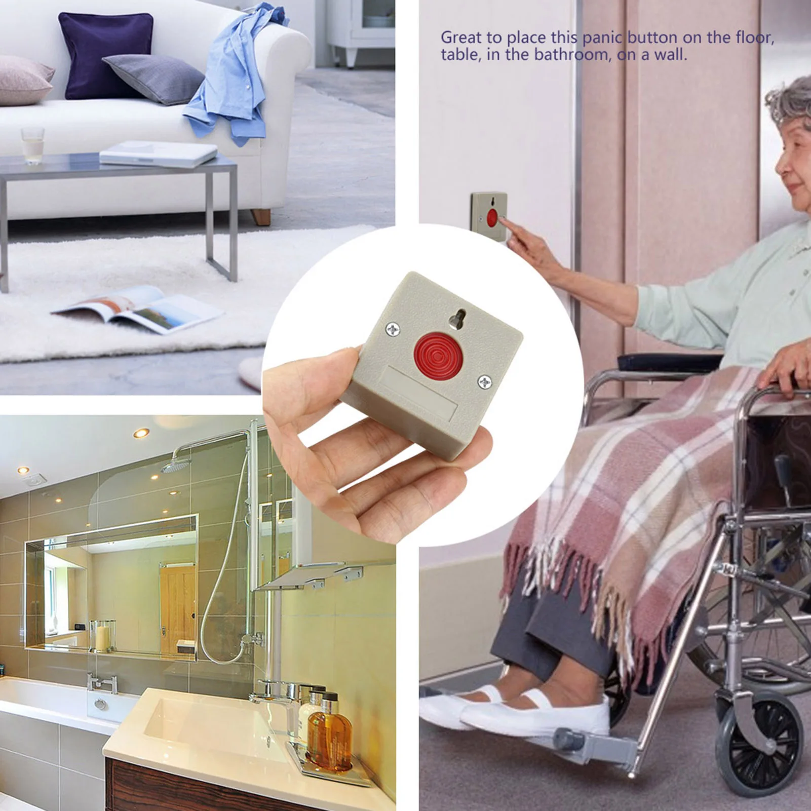 DC 24V Wired Safe Security Plastic Family Office Mini Emergency Alarm Panic Push Button