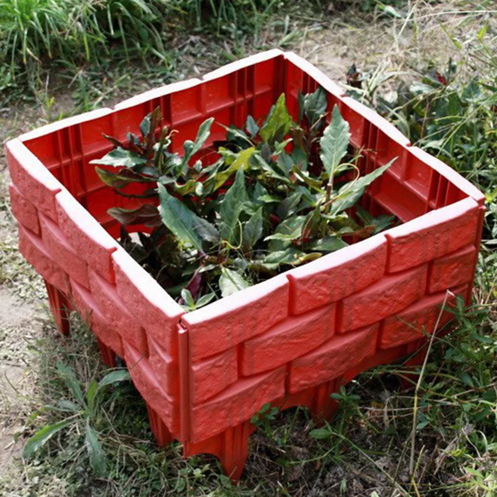 

4 Pcs Simulated Fences Garden nament Plastic Lawn Edging Border Decorative Yard Brick Panels Courtyard Partition