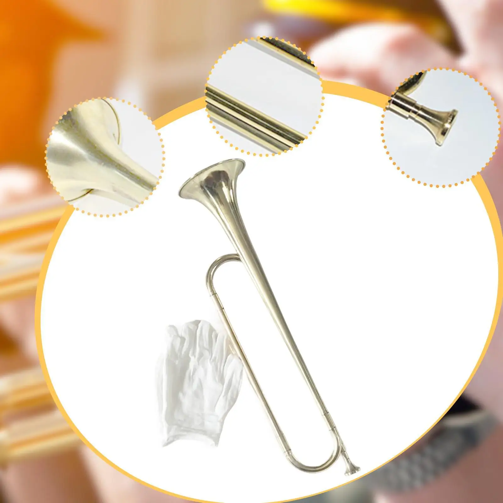 Bugle Musical Instrument Professional Gold Drum Trumpet for Festival Performance