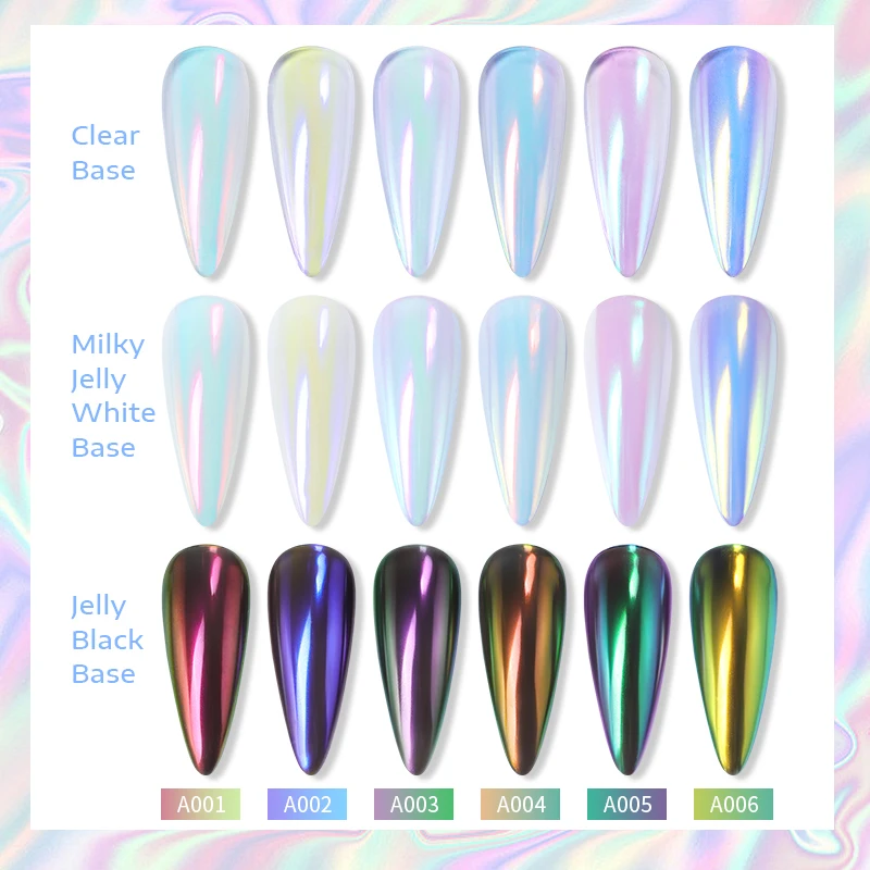 NICOLE DIARY poudre à ongles Pigment perle blanc frottant sur Nail Art paillettes poussière Chrome Aurora manucure décoration bricolage