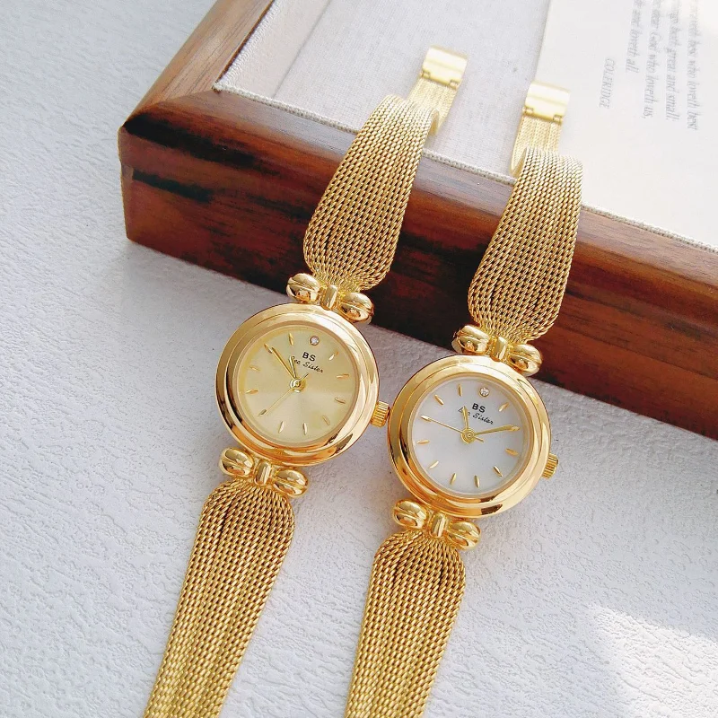 Luxury Watch for Women Simple Round Dial Stainless Fashion Gold Bracelet Quartz Wristwatch Students Ladies Watches Reloj Mujer