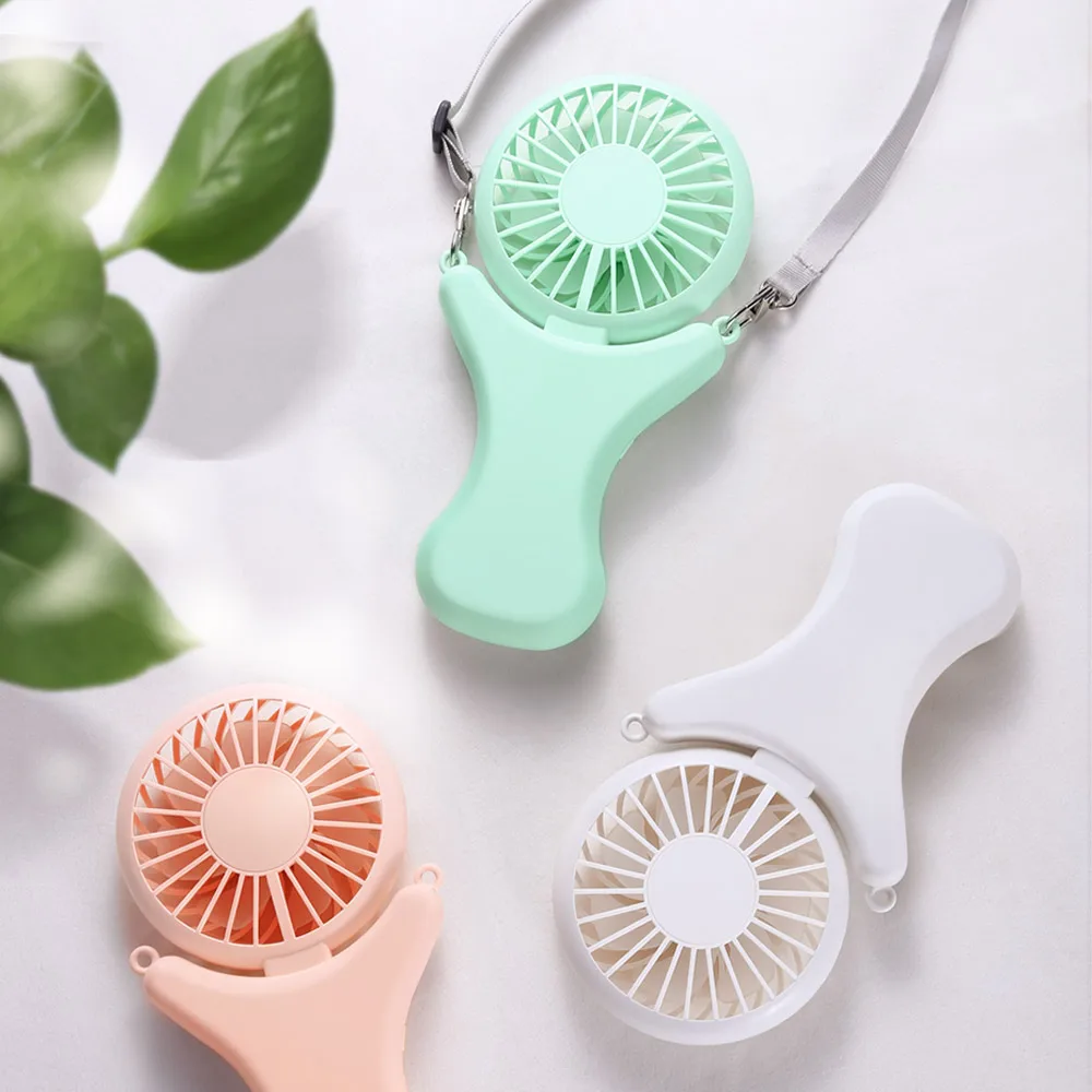 

Eary Portable USB Fan 3- Speed Adjustable Hanging Neck Mini Cooler Gadget Rechargeable 3000mAh Home Camping Office Small Fan