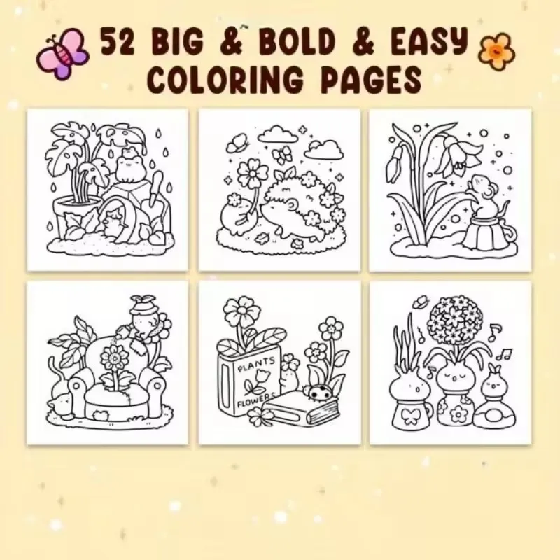 Cat Coloring Book for Adults - Stress Relief Animal Drawing with Thick Paper Gift Friend