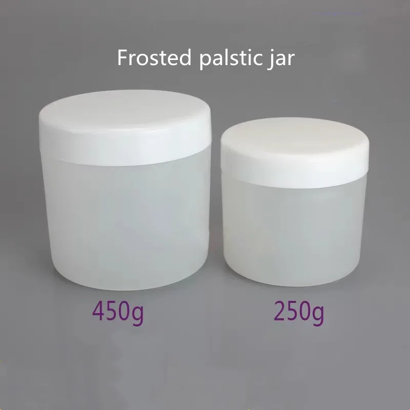 

10/20pcs 250/450ml Frosted Plastic Jar with Plastic Lids Empty Cosmetic Containers Makeup Box Travel Bottle