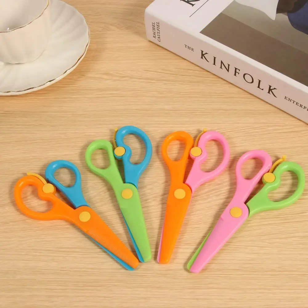 Kindergarten Shear Album Cut Handicraft Stationery DIY Tool Plastic Scissors Round Head Scissors Art Scissors Paper Cutting