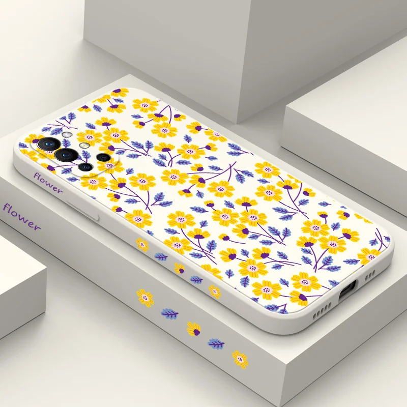 화려한 꽃 전화 케이스, 원플러스 9R 9RT 9 8T 8 7 7T 프로 5G 액체 실리콘 커버