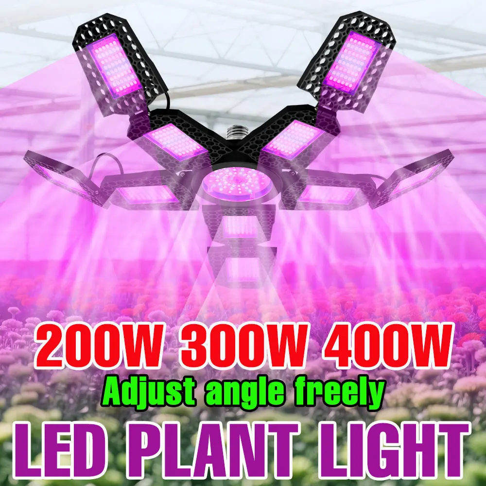 400W LED Plant Grow Light Bulb Full Spectrum Lamp E27/E26 Indoor Flower Hydroponics Greenhouse Tent Tomato Vegetable Cultivation